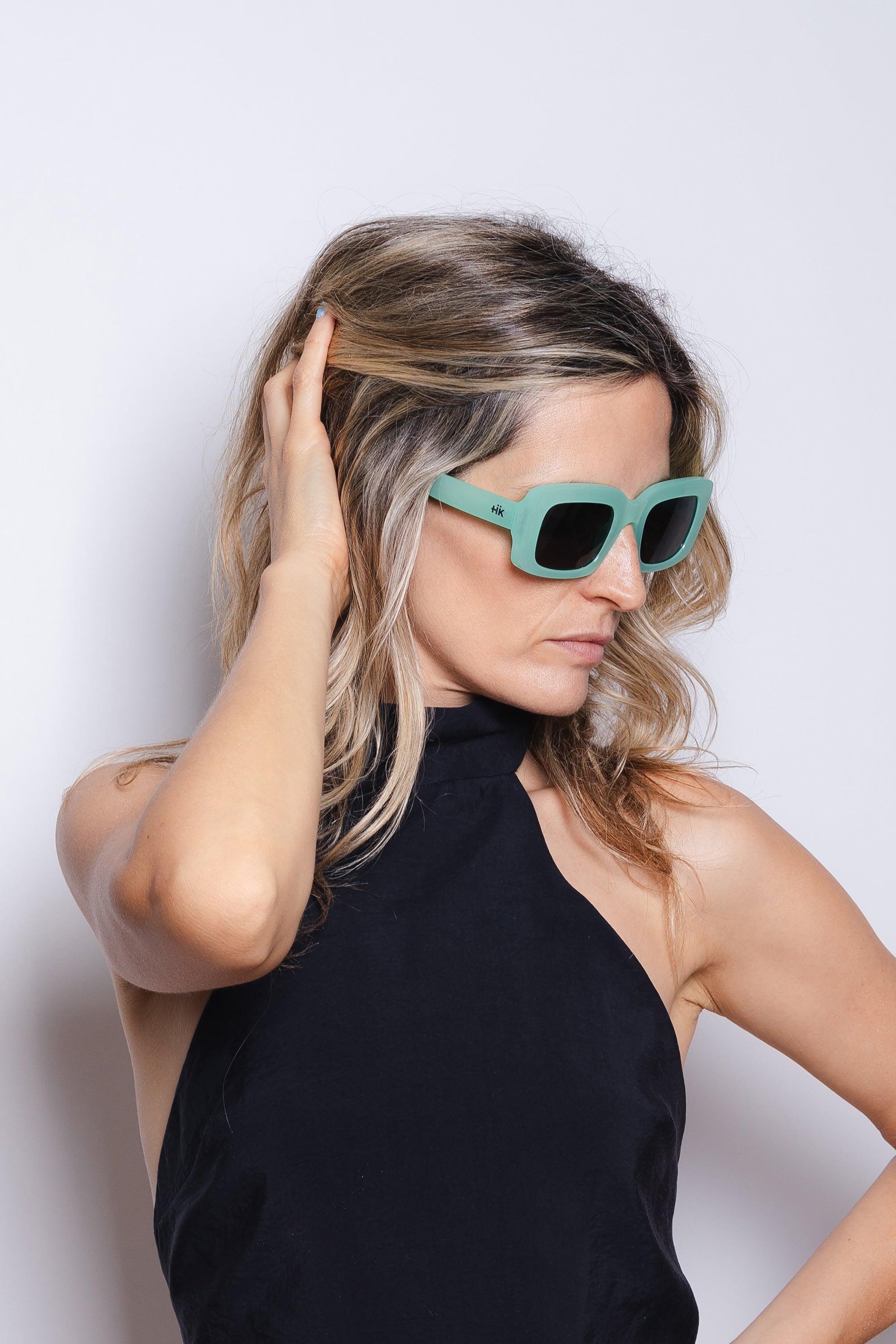 Damskie okulary przeciwsłoneczne Santorini Green/Black