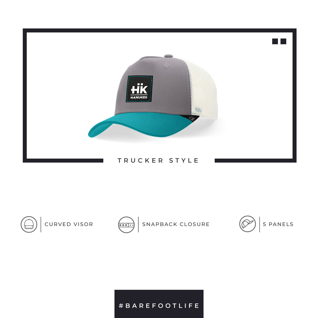 Gorras trucker para mujer Barefoot Grey / White / Blue